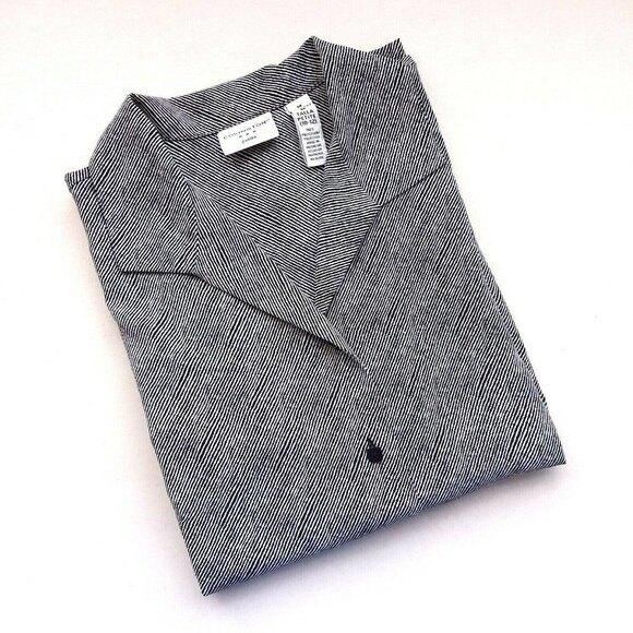 Covington Women's Petite Striped Button Front Career Shirt - Picture 1 of 9